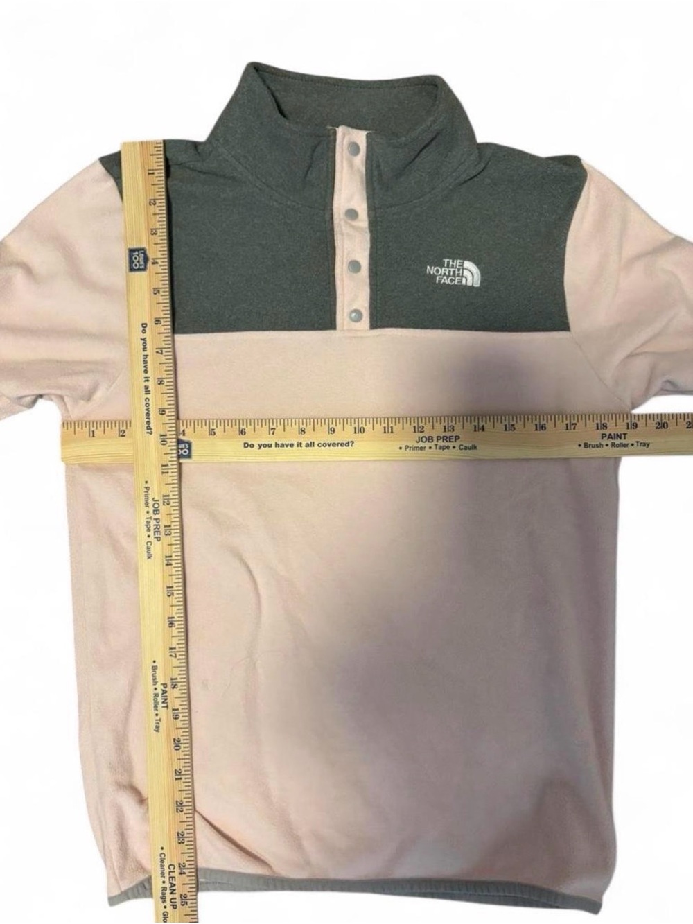 The North Face Pink and Olive Quarter-Snap Fleece Pullover - Picture 5 of 5
